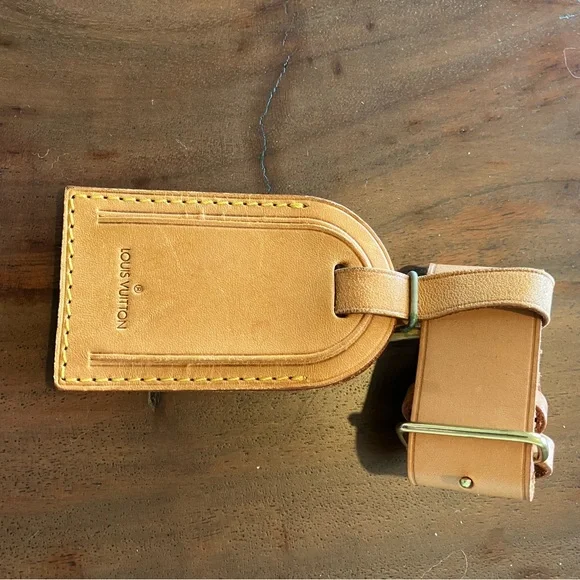 TWO Louis Vuitton Tan Leather luggage tags! - Picture 9 of 11